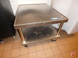 Stainless steel 2 tier range table on casters, 37