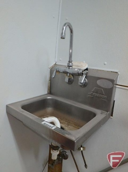 Advance stainless steel hand wash sink with 9" backsplash