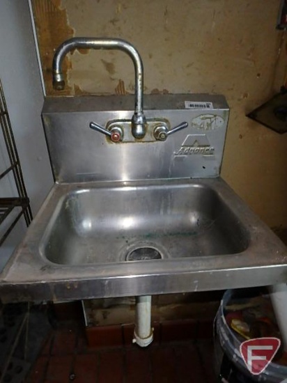 Advance stainless steel hand wash sink with 9" backsplash