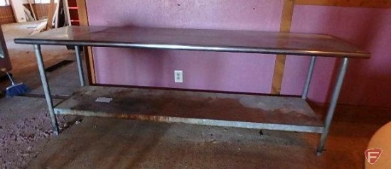 Stainless steel table with under shelf, 96"x30"x34"H