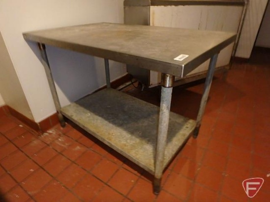 Stainless steel table top with under shelf, 48"x30"x33-1/2"H
