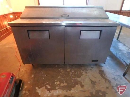 True 2 door commercial refrigerator with top access, model TSSU-60-16