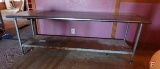 Stainless steel table with under shelf, 96