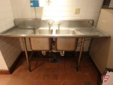 Stainless steel sink, 2 basins, 72