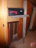 Metal mailbox on treated pole