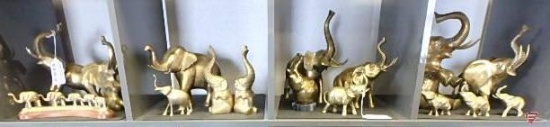 Brass elephants, 16 pcs