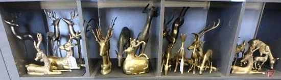 Brass deer and (1) antelope, 20 pcs