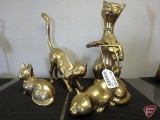Brass cats, 4 pcs