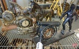 United Metal Goods MFG. Co. military theme mantle clock, E. Ingraham Co. horse mantle clock