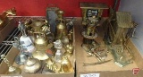 Various bells and metal sculptures, both boxes