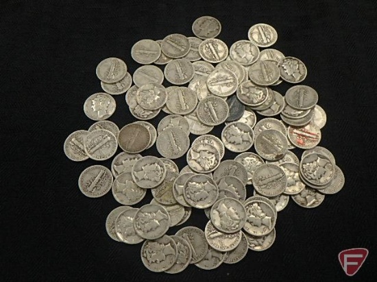 (92) Mercury Dimes, avg. circ., very few early dates