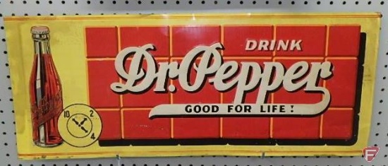 Dr. Pepper metal advertising sign, "Drink Dr. Pepper Good for Life!"