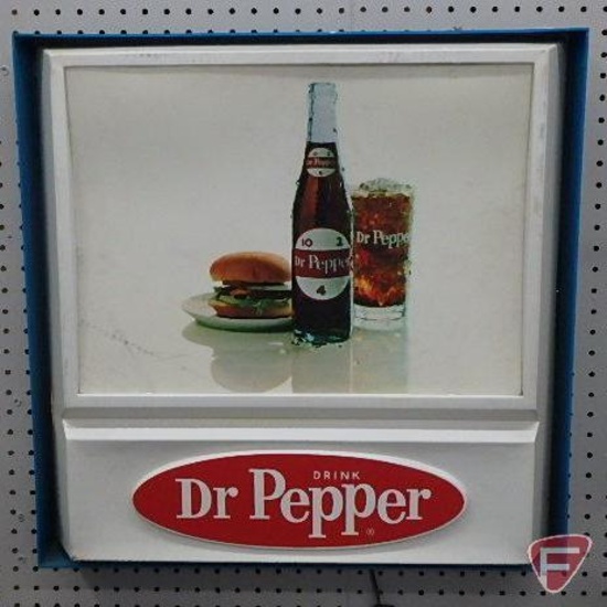 Dr. Pepper lighted plastic advertising sign, "Drink Dr. Pepper"