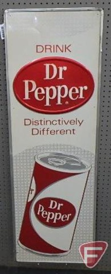 Dr. Pepper metal advertising sign, "Distinctly Different"