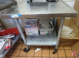 Stainless steel table with under shelf on casters, 30