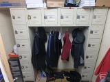 Employee lockers with coat rack, 18 lockers, 6'Wx78