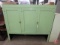 Painted wood storage cabinet/hutch, 3 doors, 52inHx60inWx13inD