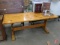 Wood harvest solid table, rustic, 29inHx71inLx29inD