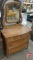 Vintage dresser with positional mirror, 4 drawers, on wheels, 66inHx36inWx19inD