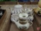 Ivory/gold Sadler tea set, Tomato shaped tea set, and
