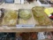 Yellow glass items, plates, cream/sugars, snack jar, platters, bowls. Contents of 3 boxes