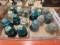 Glass insulators, blue and clear. Contents of 2 boxes