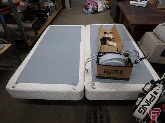 The Sleep Number, (2) box springs 37inx80in, and mechanical parts for a mattress.