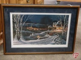 Framed and matted print, Family Traditions by Terry Redlin, 17.5inx24.5in