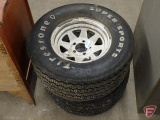 (2) Firestone Super Sports L60-14 tires on 5 bolt rims