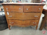 4 drawer wood dresser on furniture rollers, 42