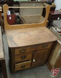 Vintage wash stand/ commode, 45.5inHx30inWx17inD, 3 drawers and 1 door