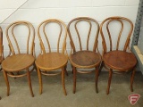 (6) wood round seat chairs