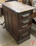 Wood storage cabinet/section of desk, 4 drawers, 31inHx16inWx30inD