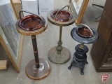 (3) standing ashtrays, tallest is 27inH. 3 pieces