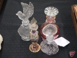 (4) Glass perfume bottles. 4 pieces
