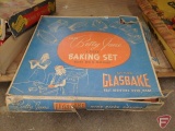 Child's Our Betty Jane 9 piece Baking Set, McKee Glasbake, in original box