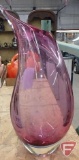 Amethyst glass vase 16inH
