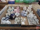 Child's/miniature porcelain tea sets. Contents of 2 boxes.