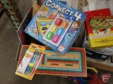 Toys and games, Junior Bowling set, checkers, Cootie, cribbage, Connect Four, Life, Monopoly, Sorry