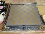 Castle/Dragon Chessboard with chess pieces stored underneath