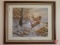Matted and framed deer picture, 