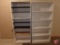 White shelved cabinets (2), 72 in high x 36 in long x 12 in deep, not all shelves match