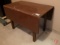 Painted wood drop leaf table, 42inx25in with14in leaves