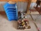 Plastic stacking bins/sorters/files and large assortment of hardware-nails, bolts, fasteners