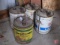(4) oil cans, one partial with gas, others empty.