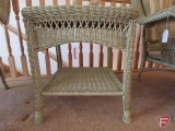 Wicker-like occasional table, 24 in high x 21 in wide x 21 in deep
