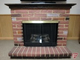 Electric fireplace with heater and blower with dryer-like cord, 37 in high x 46 in wide x 22 in deep