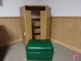 Storage cabinet and green hassock with storage
