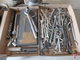 Combination wrenches, ratchet socket sets. Contents of 2 boxes