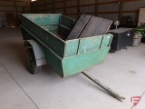 Metal utility trailer with wood sides and endgate, 7ftLx4ftW box.